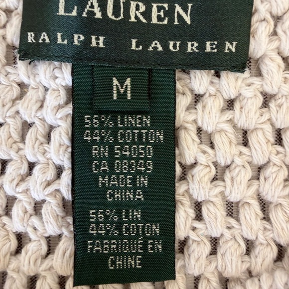Ralph Lauren Open-Weave Crewneck Sweater in Light Cream - Picture 3 of 4
